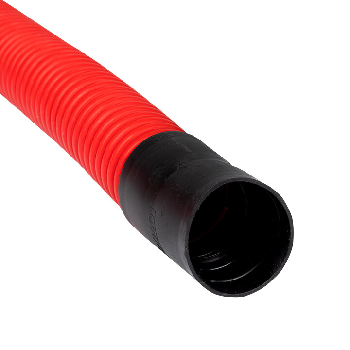 Труба гофрированная двустенная ПНД d 40 с зондом (50 м) красная, EKF