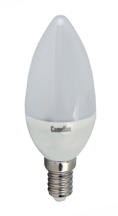 Лампа светодиод. (LED) Свеча Е14 диммир.  5Вт 415лм 3000К 230В матов. Camelion