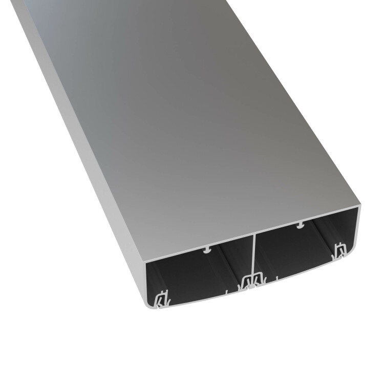 Алюминиевый кабель-канал 140х50 (с 2 крышками), цвет серый металлик