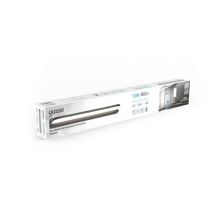 Настенный светодиодный светильник Gauss BR002 12W 860lm 200-240V 520mm LED 1/20