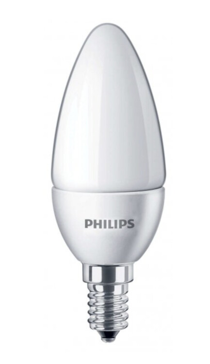 Лампа светодиод. (LED) Свеча Е14  5Вт 500лм 4000К 230В матов. Philips
