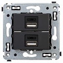 USB зарядное устройство в стену, "Avanti", "Черный матовый"-USB-розетки (зарядные устройства) - купить по низкой цене в интернет-магазине, характеристики, отзывы | АВС-электро